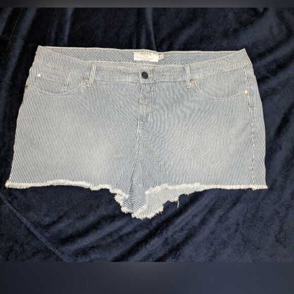 torrid Pants - Torrid Size 24 pen stripped denim shorts
